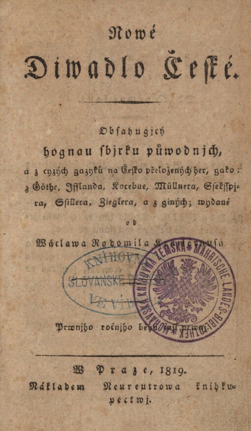 Hrabě Beňowský, aneb, Spiknutj na Kamčatce: činohra w 5 gedn
