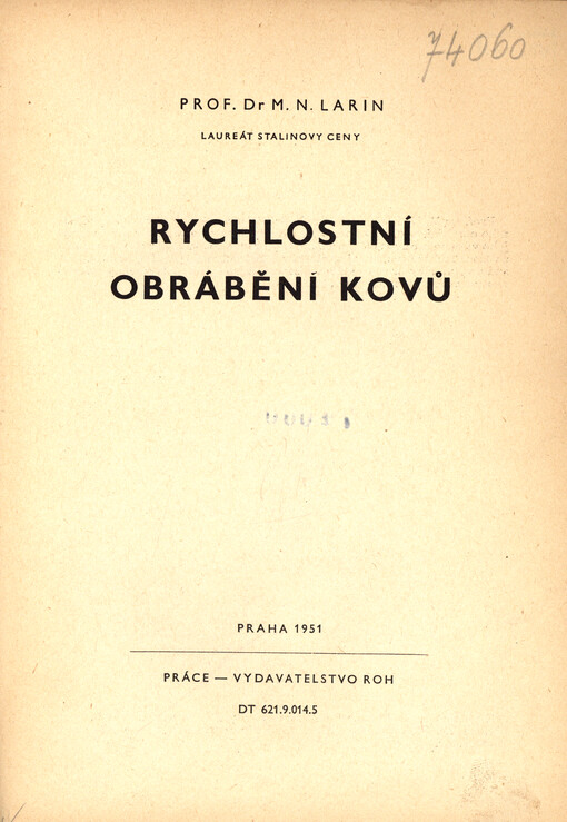 Rychlostní obrábění kovů