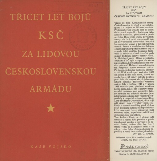 Třicet let bojů KSČ za lidovou československou armádu