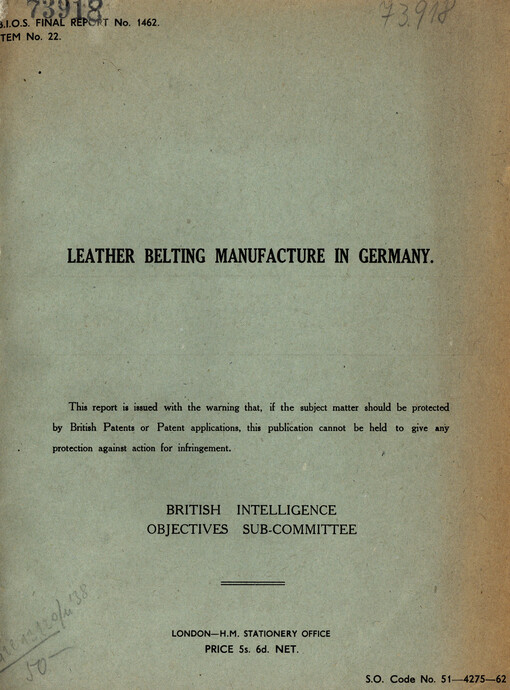 Leather belting manufacture in Germany