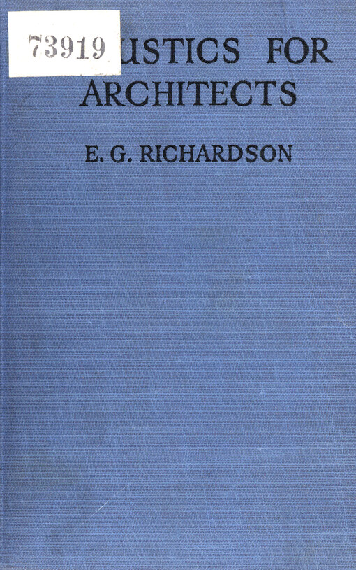 Acoustics for architects