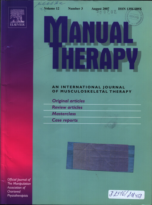 Manual therapy : an international journal of musculoskeletal therapy : official journal of the Manipulation Association of Chartered Physiotherapists