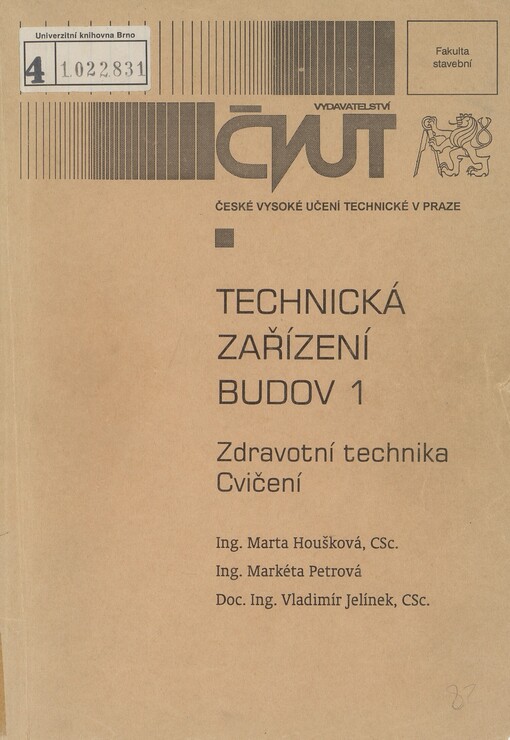 Technická zařízení budov I: zdravotní technika : cvičení