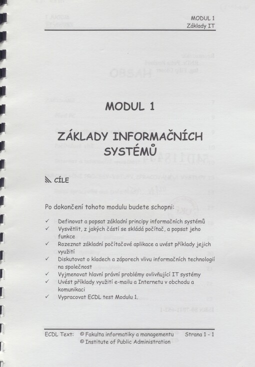 Modul 1 - Základy informačních systémů