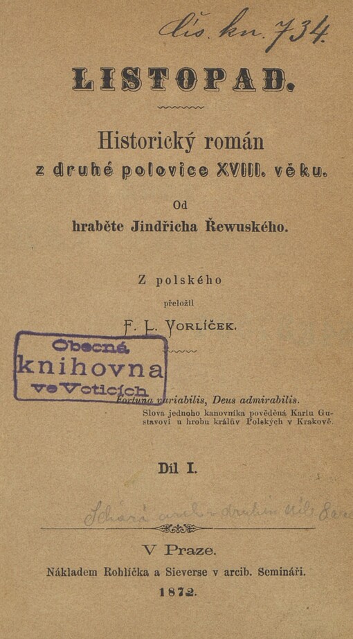 Listopad: historický román z druhé polovice XVIII. věku