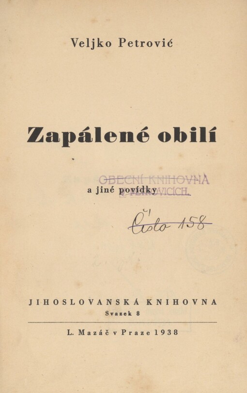 Zapálené obilí a jiné povídky