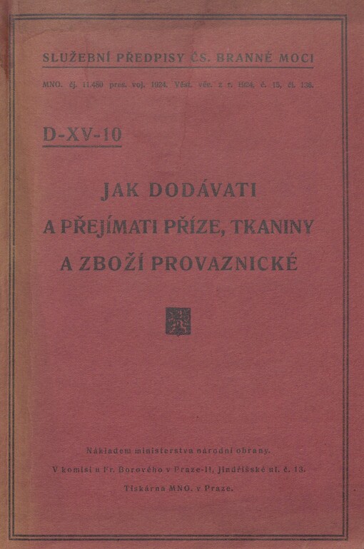 Jak dodávati a přejímati příze, tkaniny a zboží provaznické