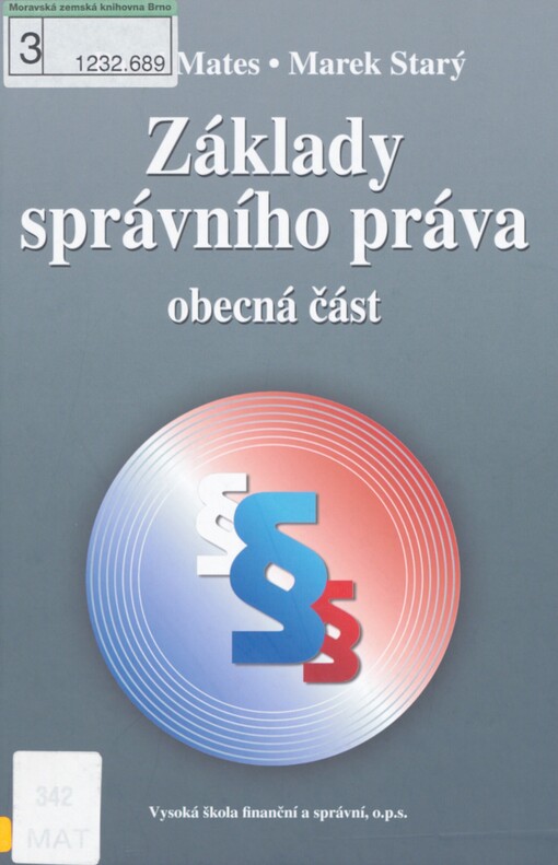 Základy správního práva: obecná část