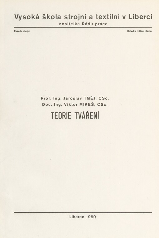 Teorie tváření