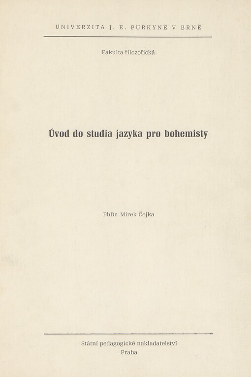 Úvod do studia jazyka pro bohemisty
