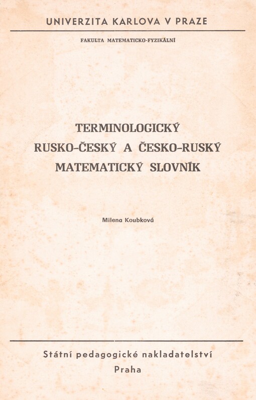 Terminologický rusko-český a česko-ruský matematicky slovník
