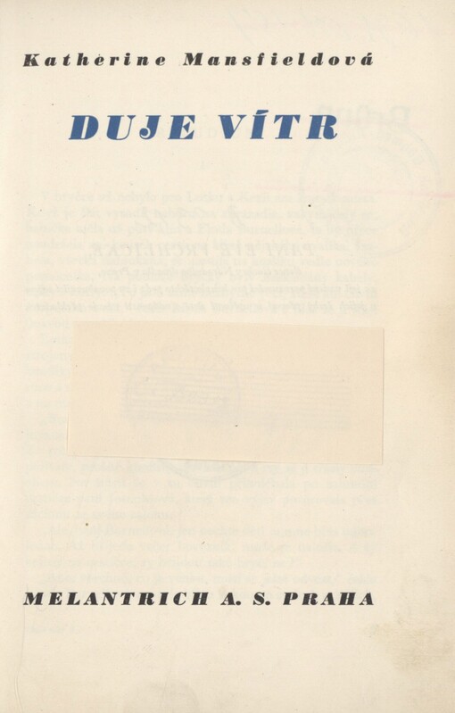 Duje vítr: [výbor povídek, obsahující celou knihu 