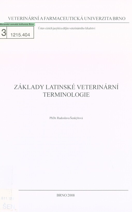 Základy latinské veterinární terminologie