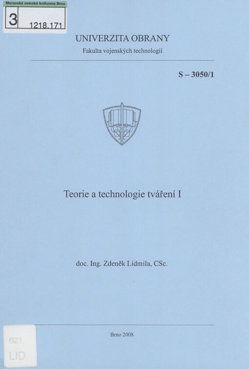 Teorie a technologie tváření I