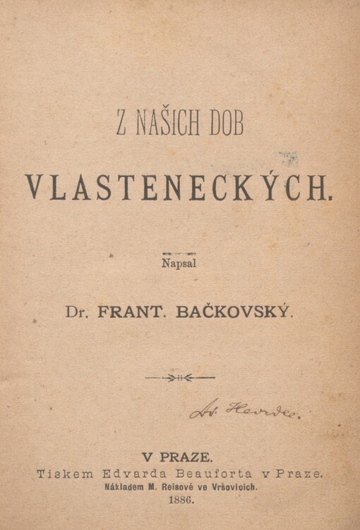 Z našich dob vlasteneckých