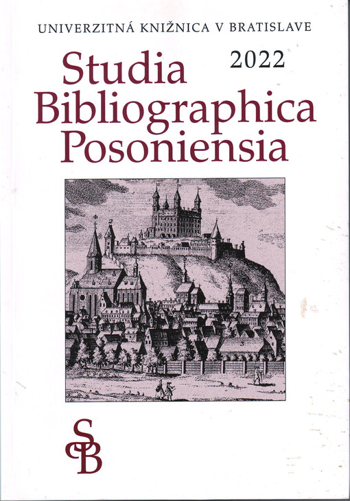 Studia Bibliographica Posoniensia 2022