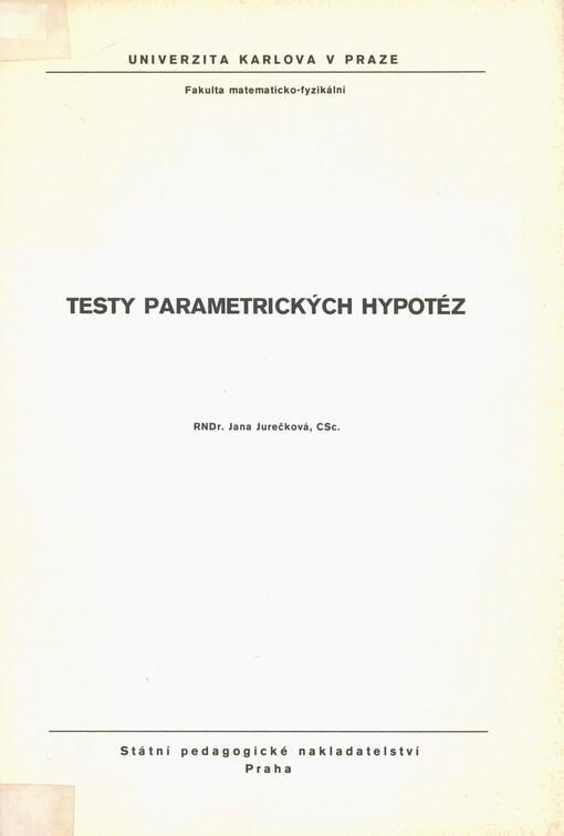 Testy parametrických hypotéz