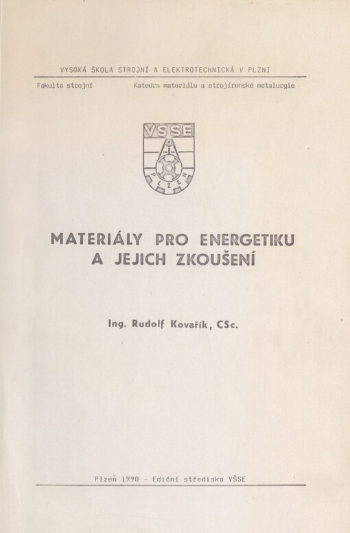 Materiály pro energetiku a jejich zkoušení