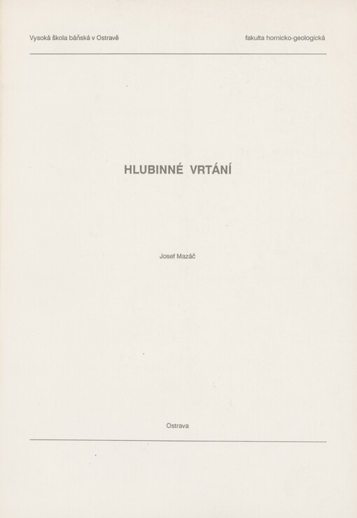 Hlubinné vrtání