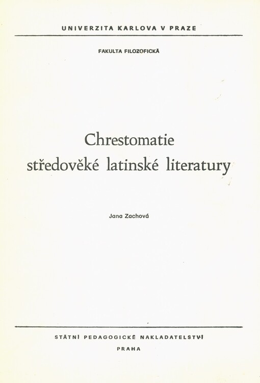 Chrestomatie středověké latinské literatury