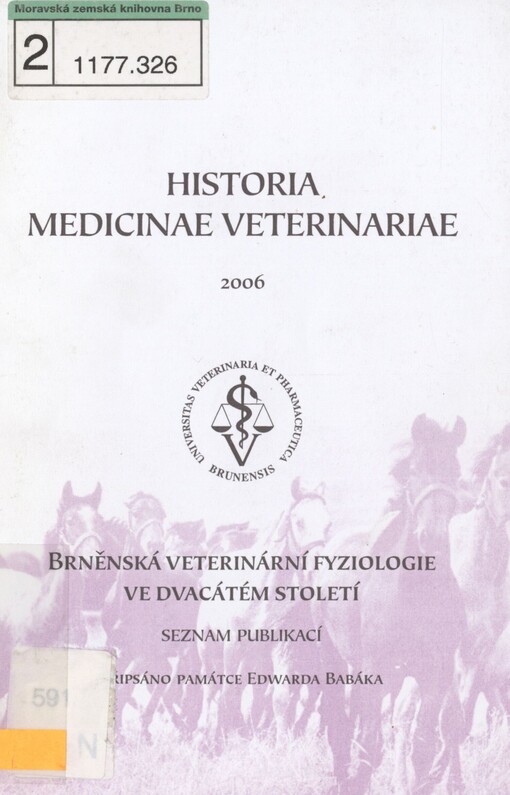 Brněnská veterinární fyziologie ve dvacátém století: seznam publikací