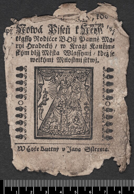 Nowá Pjseň k Neyswětěgssy Rodičce BOžj Panně Maryi Hradecký, w Kragi Kauřimským bljž Města Wlassymi, kdež se welkými Milostmi stkwj