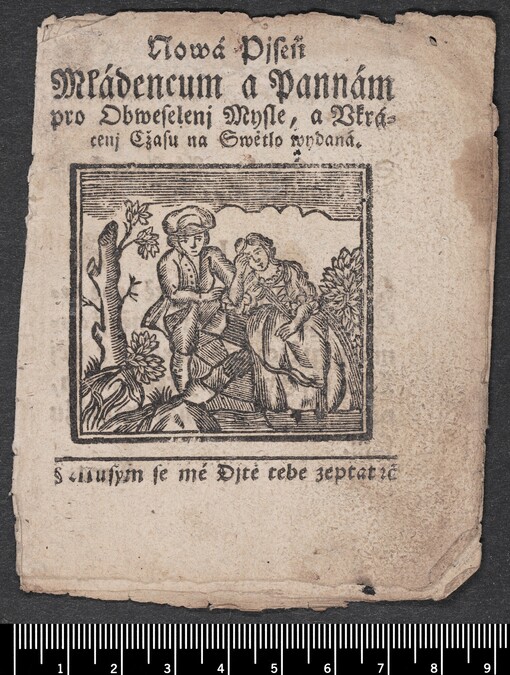 Nowá Pjseň Mládencum a Pannám pro Obweselenj Mysle, a Vkrácenj Cžasu na Swětlo wydaná: Musým se mé Djtě tebe zeptat etc