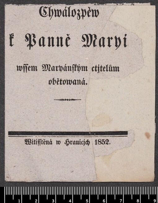 Chwálozpěw k Panně Maryi wssem Maryánským ctjtelům obětowaná