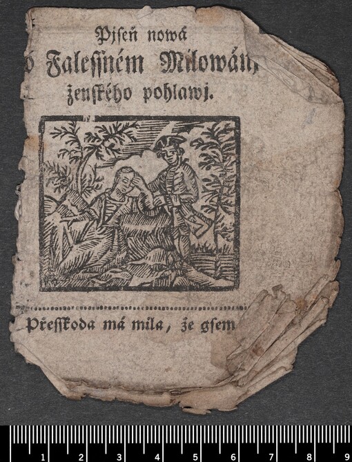 Pjseň nowá o Falessném Milowánj ženského pohlawj: Přesskoda má mila, že gsem rč