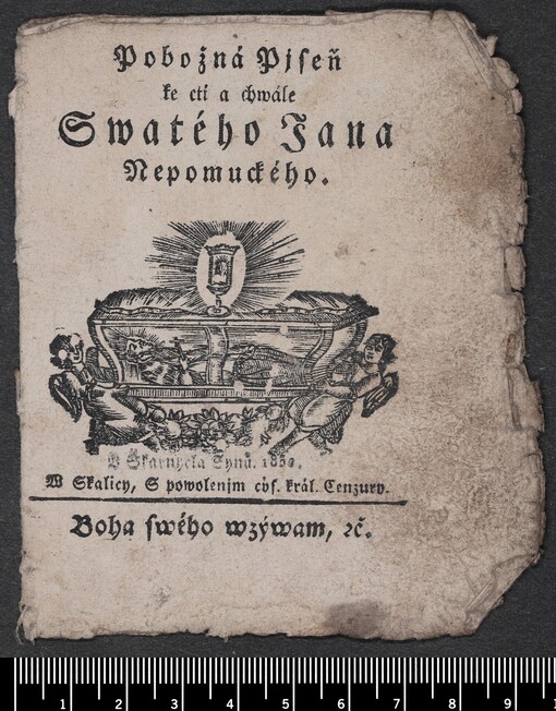 Pobožná Pjseň ke cti a chwále Swatého Jana Nepomuckého