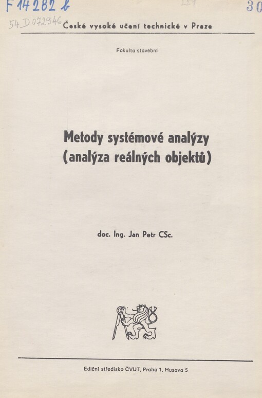 Metody systémové analýzy: analýza reálných objektů