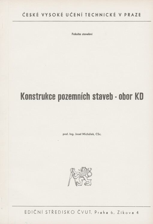 Konstrukce pozemních staveb - obor KD