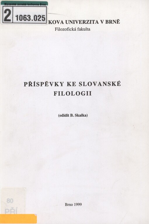 Příspěvky ke slovanské filologii