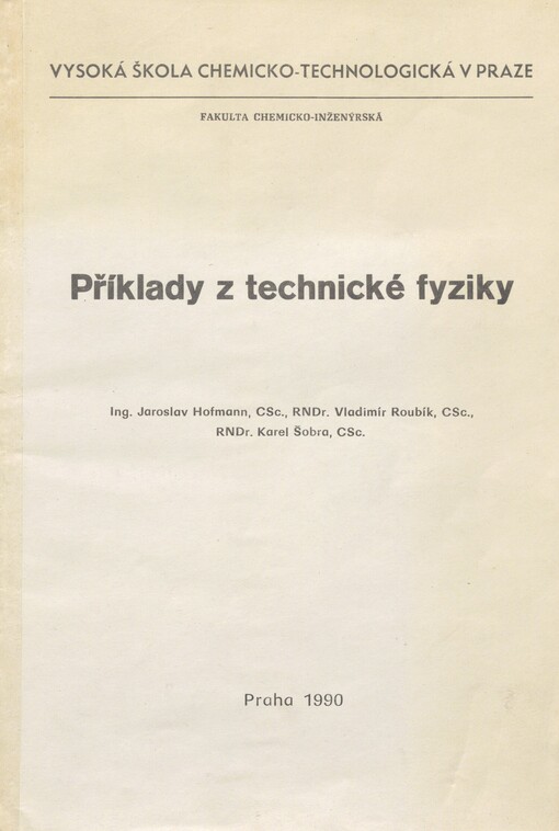 Příklady z technické fyziky