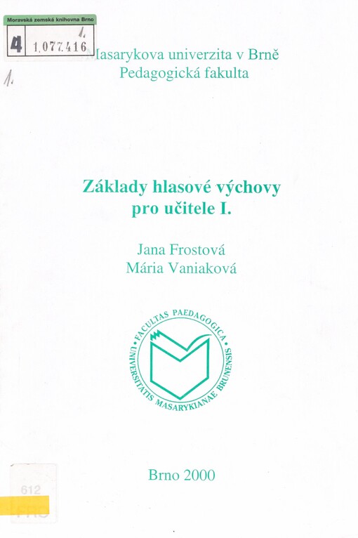 Základy hlasové výchovy pro učitele. 1