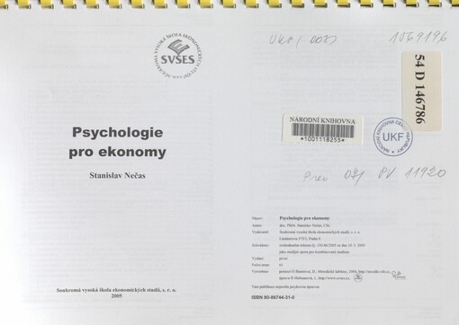 Psychologie pro ekonomy