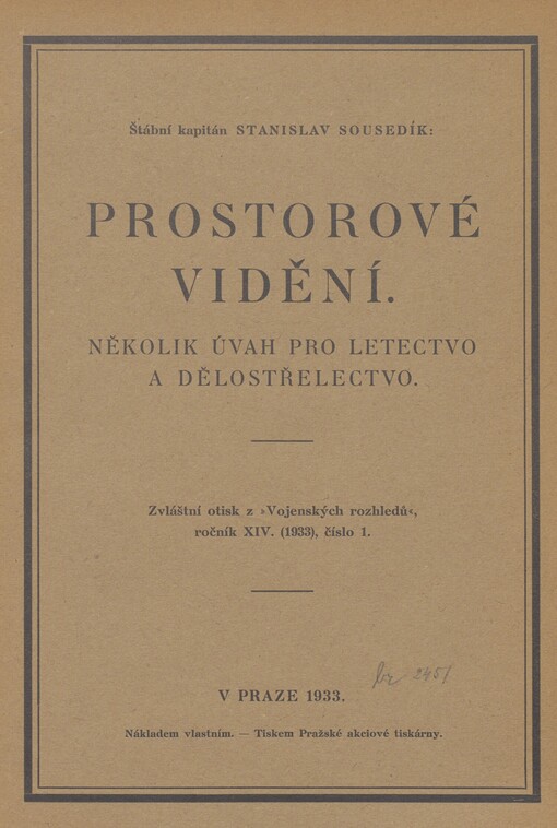 Prostorové vidění: několik úvah pro letectvo a dělostřelectvo