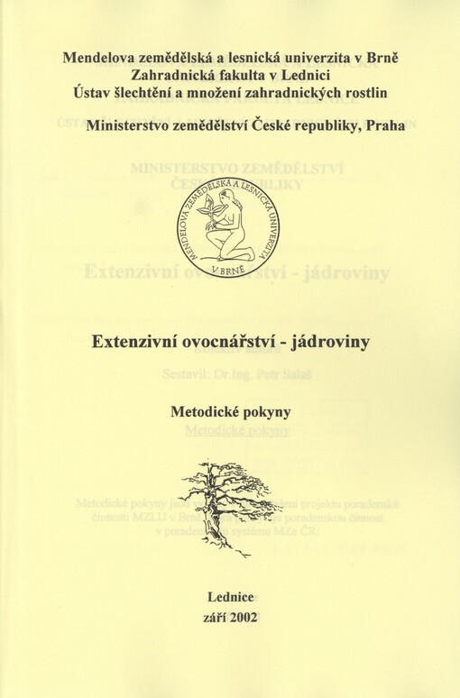 Extenzivní ovocnářství - jádroviny: metodické pokyny
