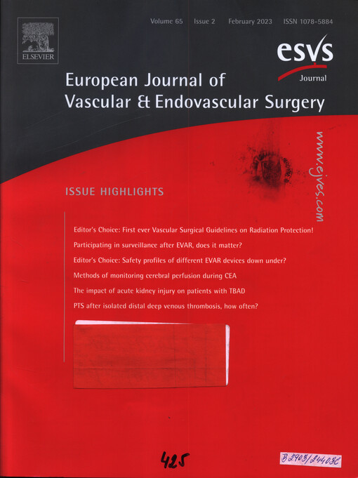 European journal of vascular and endovascular surgery