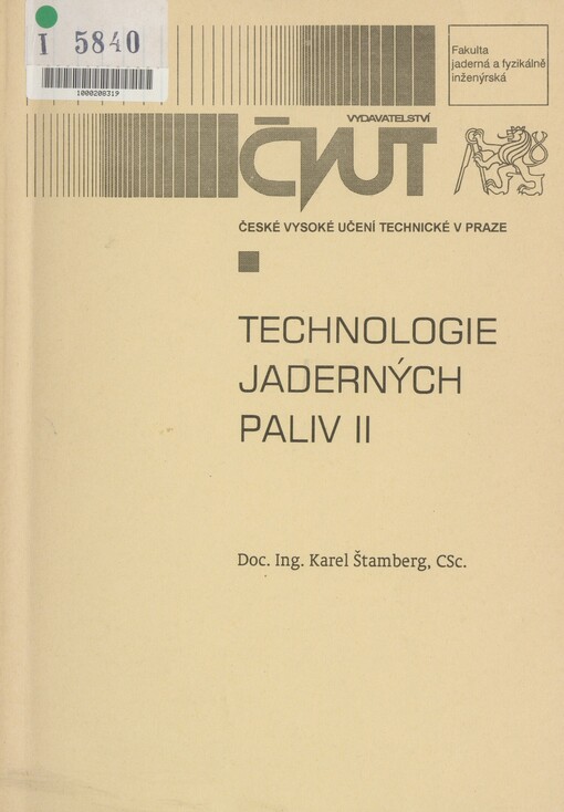 Technologie jaderných paliv II