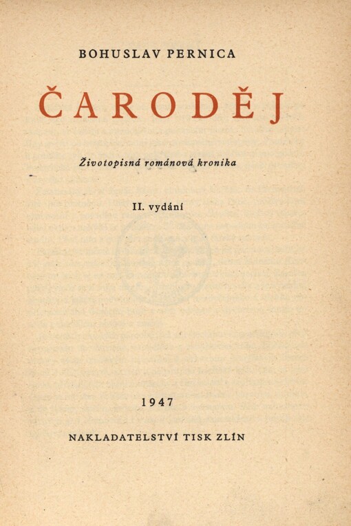 Čaroděj: Životopisná románová kronika