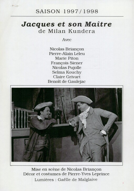 Jacques et son maître de Milan Kundera