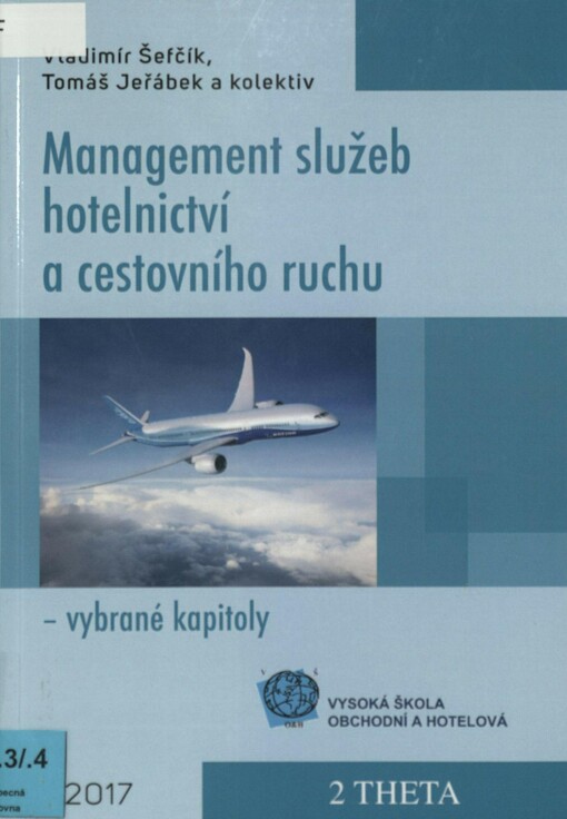 Management služeb hotelnictví a cestovního ruchu - vybrané kapitoly