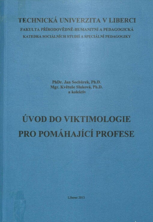 Úvod do viktimologie pro pomáhající profese