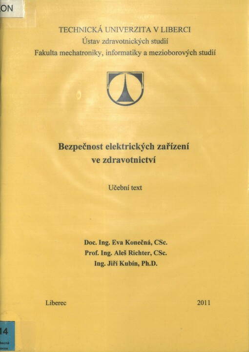 Bezpečnost elektrických zařízení ve zdravotnictví: učební text