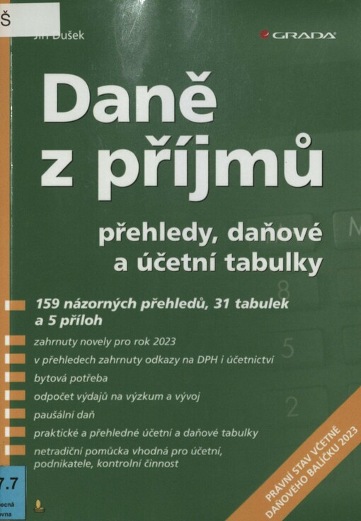Daně z příjmů: přehledy, daňové a účetní tabulky