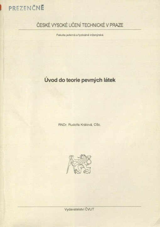 Úvod do teorie pevných látek