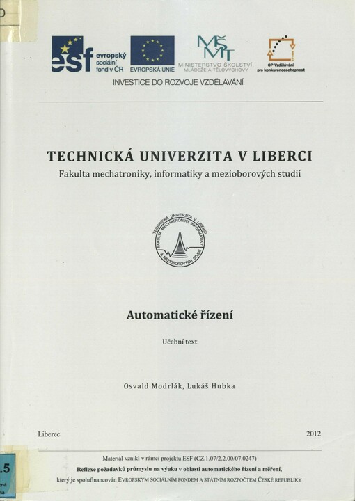 Automatické řízení: učební text