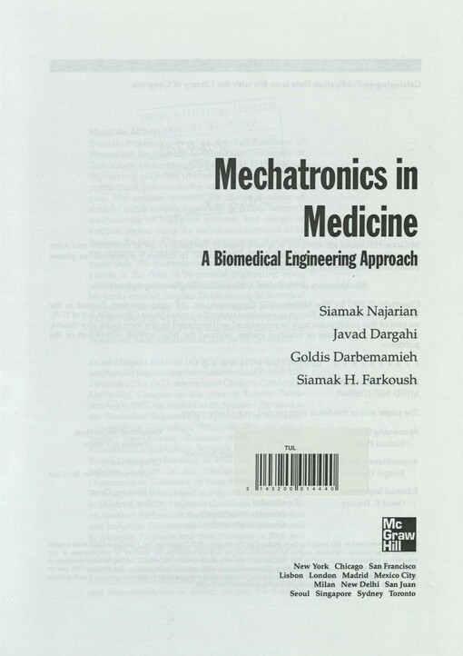 Mechatronics in medicine: a biomedical engineering approach