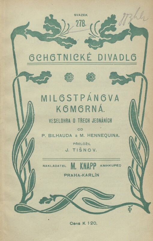 Milostpánova komorná: Veselohra o třech jednáních